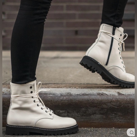 Thursday Boot Company White Lace-Up Combat Boots - Picture 6 of 9
